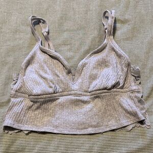 Aerie Gray Ribbed Bralette